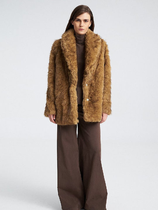 Glamorous Women's Short Fur Brown