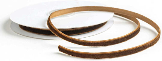 Kyriacou Samt Band Monochrom Braun mit Breite 7mm