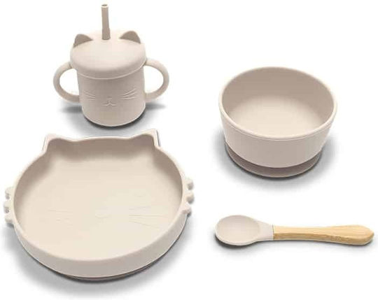 Lorelli Set Essgeschirr aus Silikon Beige 4Stück