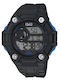 Q&Q Digital Men's Watch Battery with Black Rubber Strap