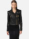 Δερμάτινο Γυναικείο Biker Jacket Μαύρο