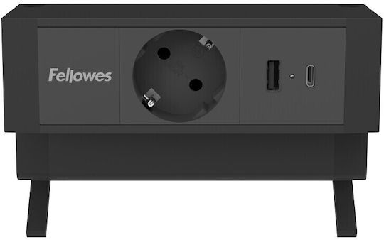 Fellowes Πολύπριζο με 1 USB-A, 1 USB-C και Καλώδιο 2m