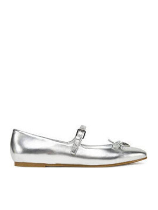 Damen Ballerinas in Silber Farbe