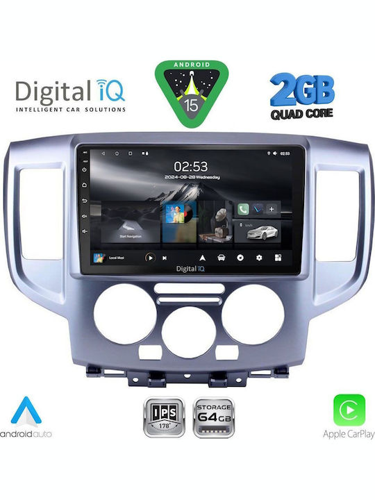 Digital IQ Car Audio System for Nissan NV200 2009-2020 (Bluetooth/USB/WiFi/GPS/Apple-Carplay/Android-Auto) with Touch Screen 9"