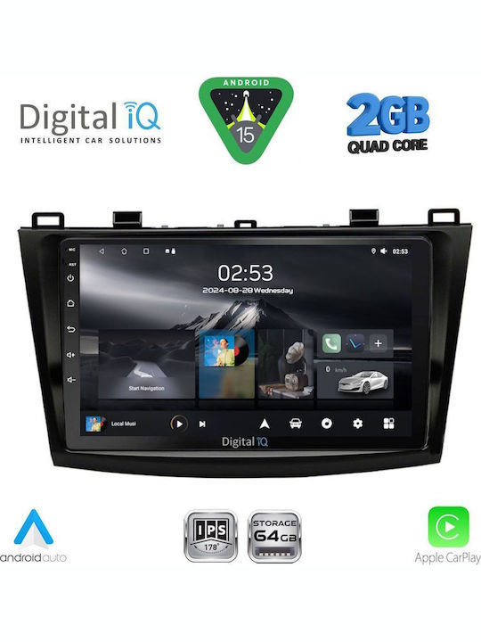 Digital IQ Car Audio System for Mazda 3 2009-2014 (Bluetooth/USB/WiFi/GPS/Apple-Carplay/Android-Auto) with Touch Screen 9"
