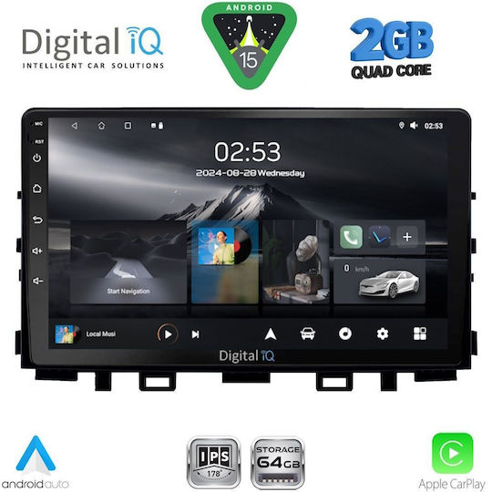 Digital IQ Ηχοσύστημα Αυτοκινήτου για Kia Rio / Stonic 2018 (Bluetooth/USB/WiFi/GPS/Apple-Carplay/Android-Auto) με Οθόνη Αφής 9"