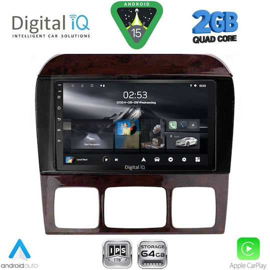 Digital IQ Car Audio System for Mercedes-Benz S Class 1998-2005 (Bluetooth/USB/WiFi/GPS/Apple-Carplay/Android-Auto) with Touch Screen 9"