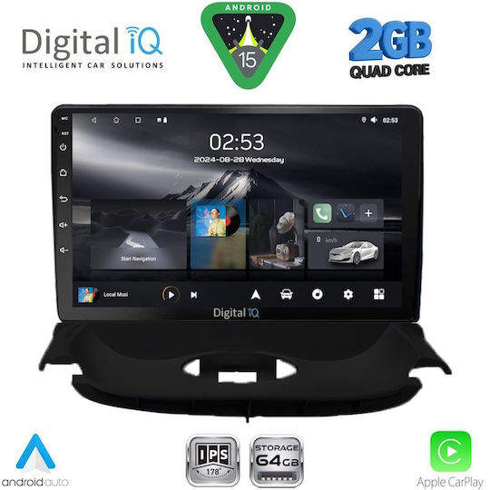 Digital IQ Ηχοσύστημα Αυτοκινήτου για Peugeot 206 1998-2006 (Bluetooth/USB/WiFi/GPS/Apple-Carplay/Android-Auto) με Οθόνη Αφής 9"