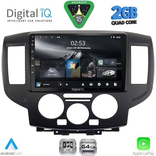 Digital IQ Ηχοσύστημα Αυτοκινήτου για Nissan NV200 2009-2020 (Bluetooth/USB/WiFi/GPS/Apple-Carplay/Android-Auto) με Οθόνη Αφής 9"