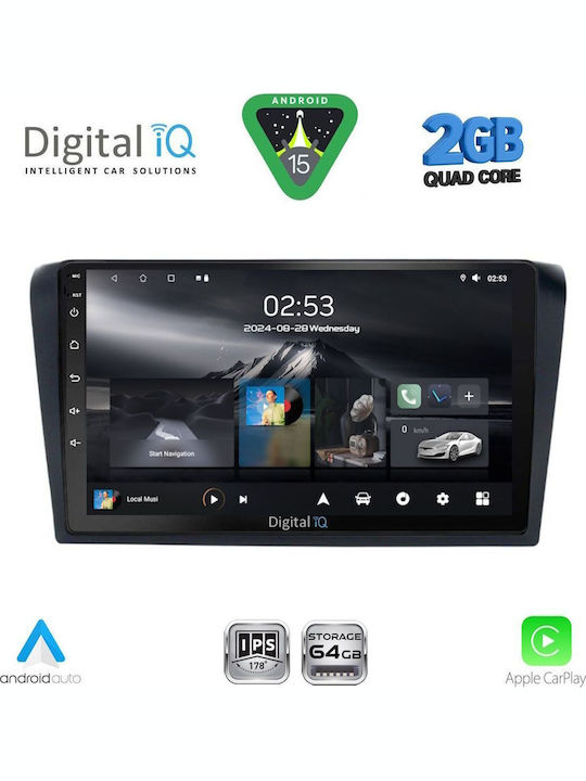 Digital IQ Car Audio System for Mazda 3 2003-2008 (Bluetooth/USB/WiFi/GPS/Apple-Carplay/Android-Auto) with Touch Screen 9"