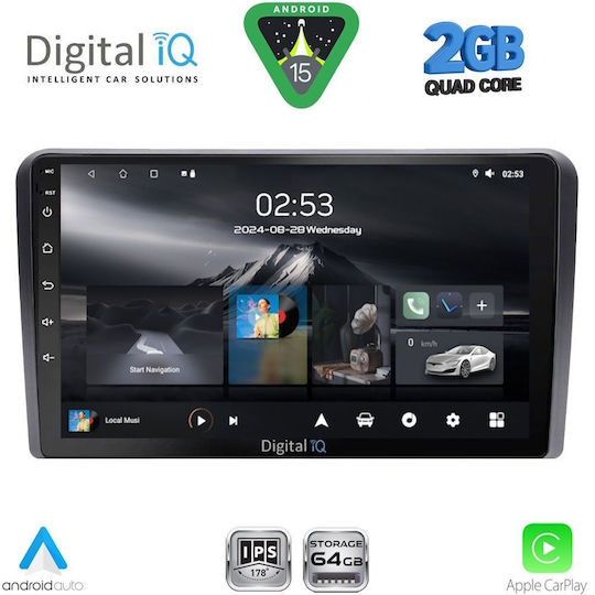 Digital IQ Ηχοσύστημα Αυτοκινήτου για Opel Corsa / Meriva / Tigra / Vectra 2004-2014 (Bluetooth/USB/WiFi/GPS/Apple-Carplay/Android-Auto) με Οθόνη Αφής 9"