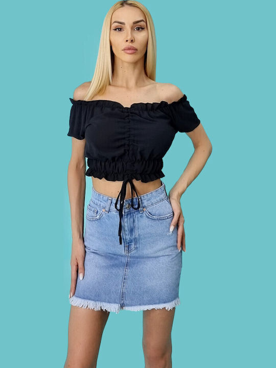 Women's Blouse Corset Off-Shoulder Black