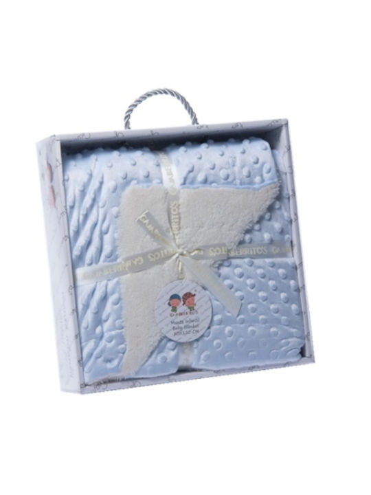 Gamberritos Kids Blanket Nursery Swaddling Blankets Light Blue 80x110cm