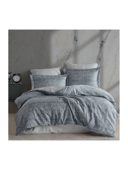 Class Home Collection Set Husă de Pilotă Dublă cu 4 Fețe de Pernă & 1 Cearsaf 200x220 Pietro Fog