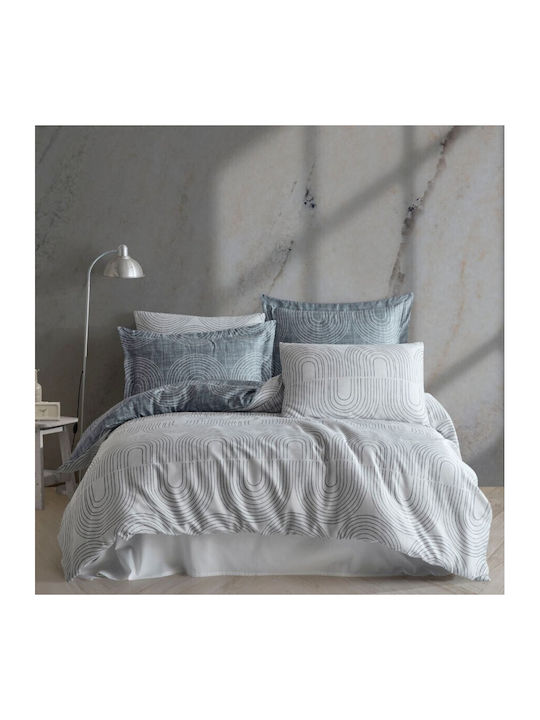 Class Home Collection Set Husă de Pilotă Dublă cu 4 Fețe de Pernă & 1 Cearsaf 200x220 Pietro Ice