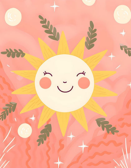 Kinderposter Glücklicher Sonne 40x30cm