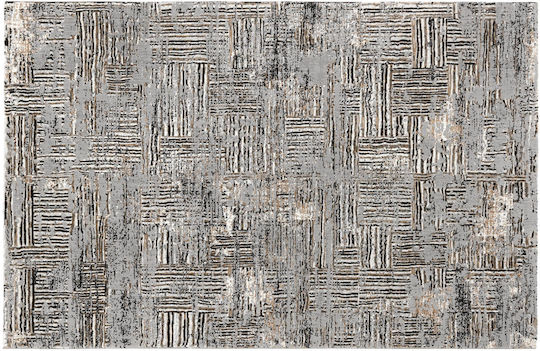 Ns Carpets Galaxy 198 Teppich Rechteckig Synthetisch,Polyester/Cotton/Leather Grey-black