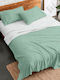 Palatex Sheet Sets Queen Flannel with Elastic 170x205+30cm. Stepp Botanic Green-beige 4pcs