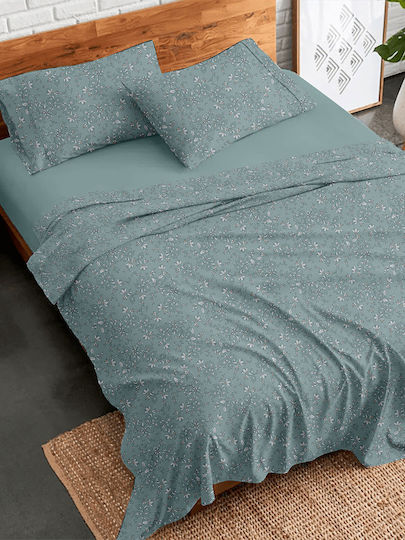 Palatex Sheet Sets Double Flannel 200x260cm. Stepp Samoan Aqua 4pcs