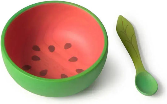Oli&Carol Feeding Set made of Wood Green 2pcs