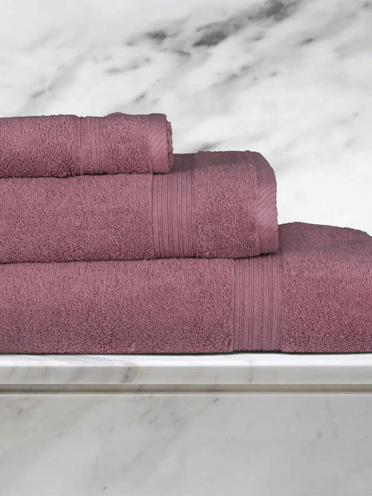 Epavlis Homeware Set Prosoape de Baie 3 buc roz închis