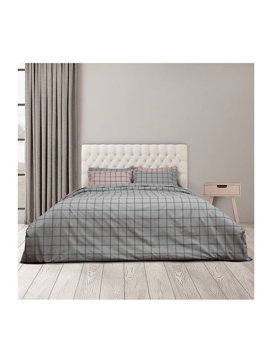 Epavlis Homeware Duvet Set Single 160x240cm Σχ.0606 Grey 2pcs