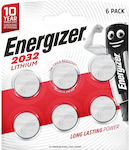 Energizer Μπαταρίες Λιθίου Ρολογιών CR2032 3V 6τμχ