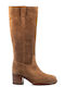 Leder Damenstiefel Braun