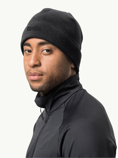 Beanie Unisex Fleece Σκούφος Πλεκτός σε Μαύρο χρώμα