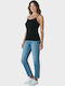 Women's T-Shirt with Spaghetti Strap Black