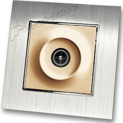TV Terminal Socket Gold Matte Frame Silver Meta...