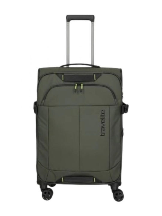 Travelite Μεσαία Βαλίτσα Ταξιδίου Χακί με 4 Ρόδες Ύψους 67εκ.