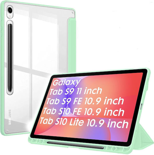 Husă Magnetică Trifold Samsung Galaxy Tab S10 Lite S10 Fe 10.9" 2025 Smart Cover Suport Stylus Verde Menta