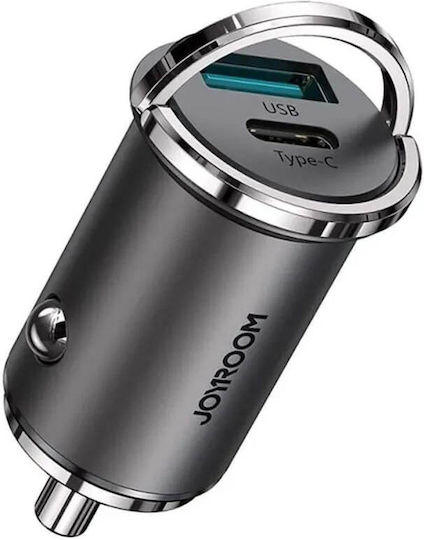 Joyroom C-A35 Φορτιστής Αυτοκινήτου 45W με Θύρες: 1xUSB 1xType-C Γκρι Χρώμα