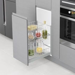 Starax Three-Tier Bottle Rack 3 Baskets K350mm Chrome