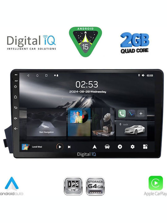 Digital IQ Car Audio System for Ssangyong Actyon / Kyron 2006-2015 (Bluetooth/USB/WiFi/GPS/Apple-Carplay/Android-Auto) with Touch Screen 9"