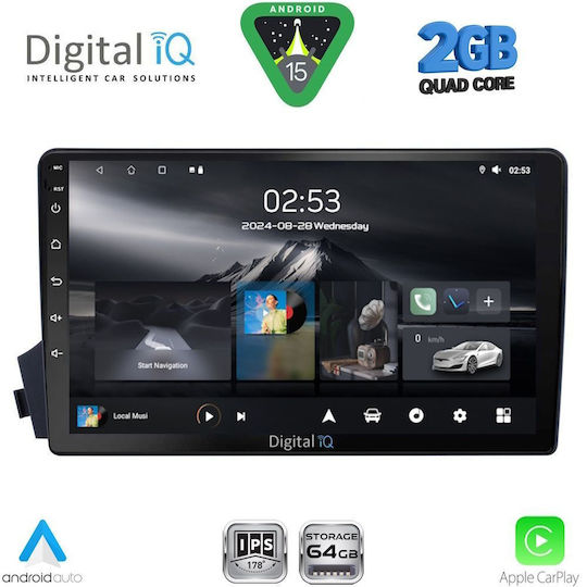 Digital IQ Car Audio System for Ssangyong Actyon / Kyron 2006-2015 (Bluetooth/USB/WiFi/GPS/Apple-Carplay/Android-Auto) with Touch Screen 9"