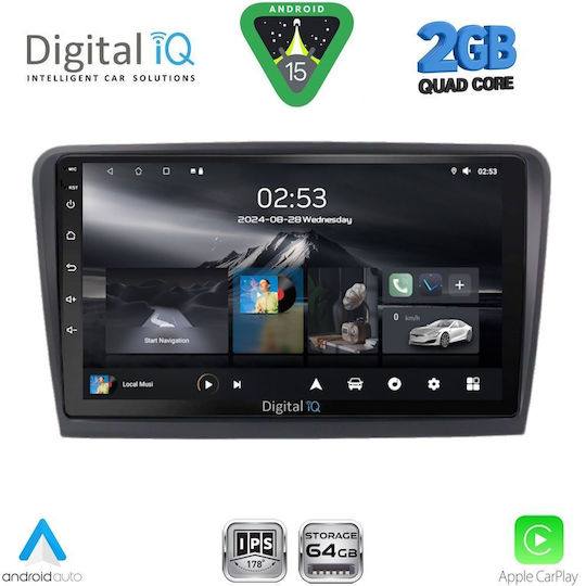 Digital IQ Ηχοσύστημα Αυτοκινήτου για Skoda Rapid 2012-2023 (Bluetooth/USB/WiFi/GPS/Apple-Carplay/Android-Auto) με Οθόνη Αφής 9"