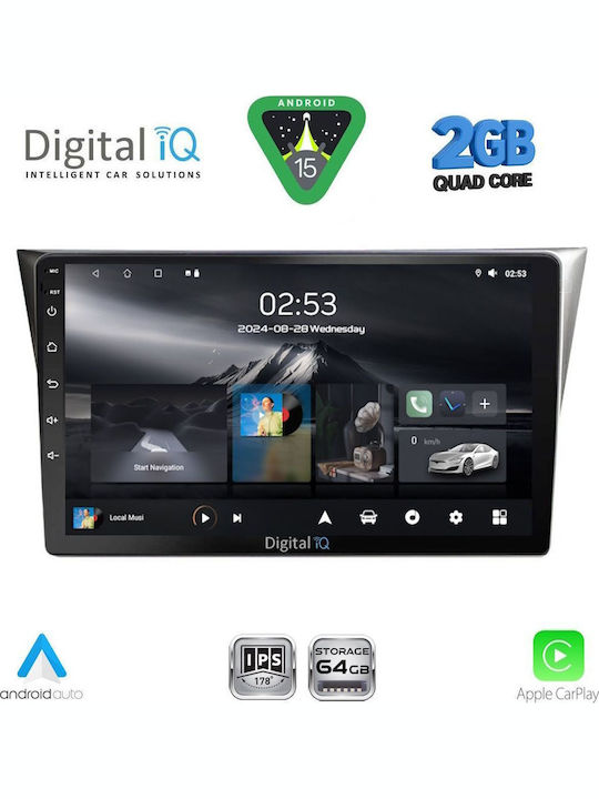 Digital IQ Car Audio System for Subaru Impreza 2002-2008 (Bluetooth/USB/WiFi/GPS/Apple-Carplay/Android-Auto) with Touch Screen 9"