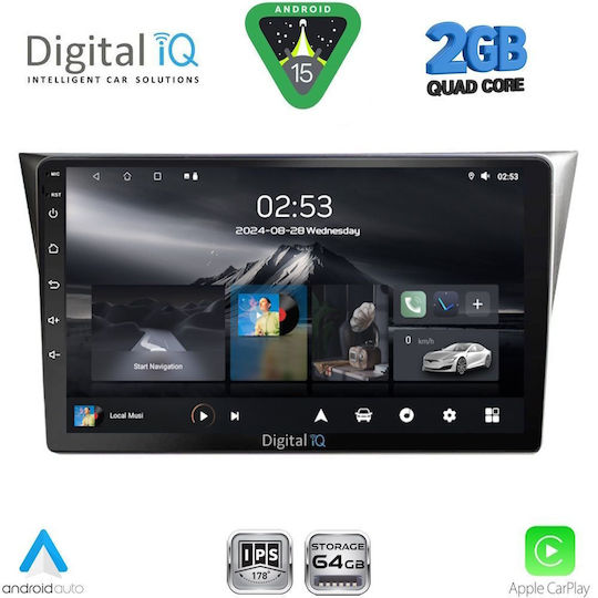 Digital IQ Car Audio System for Subaru Impreza 2002-2008 (Bluetooth/USB/WiFi/GPS/Apple-Carplay/Android-Auto) with Touch Screen 9"