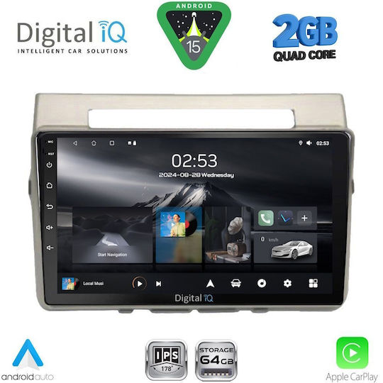 Digital IQ Автомобилна Аудио Система (Блутут/USB/WiFi/GPS/Apple-Carplay/Android-Auto) с Тъчскрийн 9"