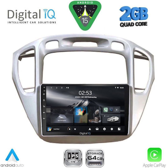 Digital IQ Car Audio System for Toyota Highlander 2002-2009 (Bluetooth/USB/WiFi/GPS/Apple-Carplay/Android-Auto) with Touch Screen 9"