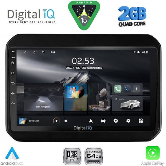 Digital IQ Ηχοσύστημα Αυτοκινήτου για Suzuki Ignis 2016 (Bluetooth/USB/WiFi/GPS/Apple-Carplay/Android-Auto) με Οθόνη Αφής 9"