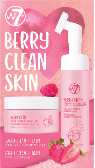 W7 Cosmetics Berry Clean Skin Care Set for Facial Cleaning 2pcs