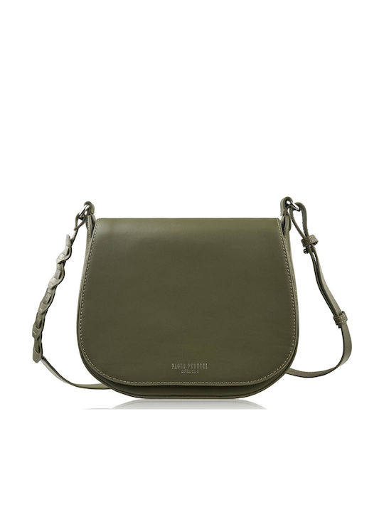 Leder Damentasche Schultertasche Grün