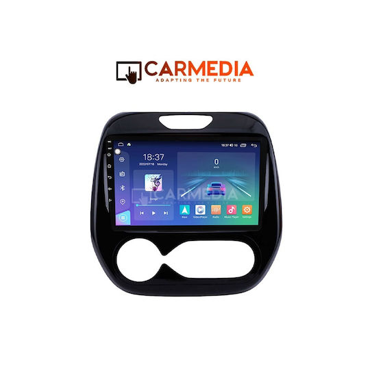 Carmedia Ηχοσύστημα Αυτοκινήτου για Renault Captur 2013-2019 με Clima (Bluetooth/USB/WiFi/GPS/Apple-Carplay/Android-Auto) με Οθόνη Αφής 9"