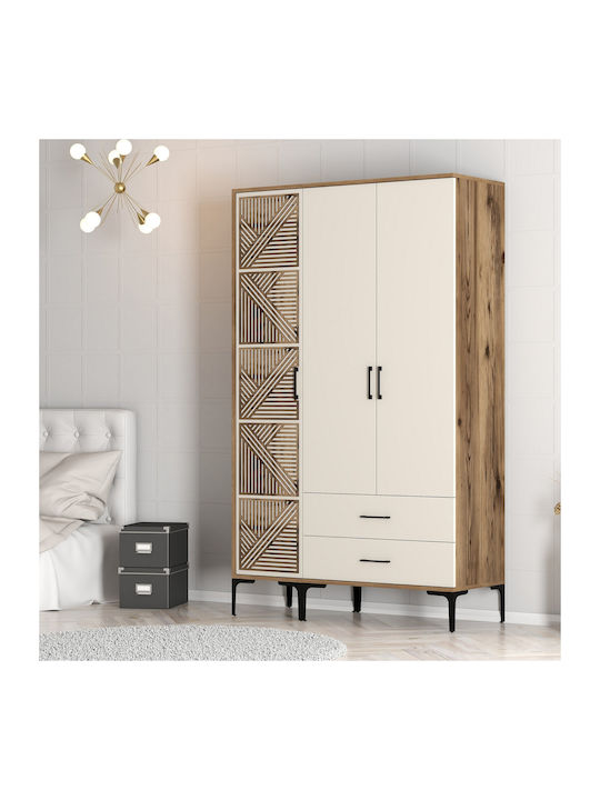 Wardrobe Three Doors Pt Lidya Cream 120x47x201cm