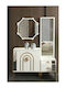 Elegante Weiße Schminktisch Konsole mit Spiegel 80×80×41cm
