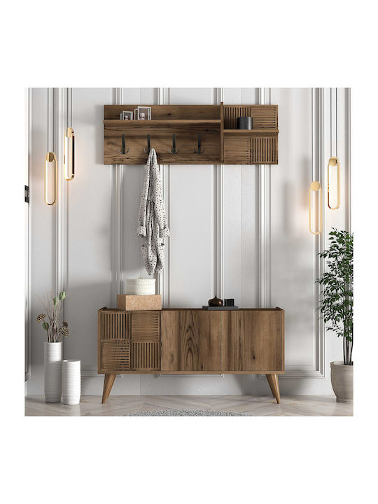 Hallway Furniture Walnut Hangers & Wardrobe 120x35x60cm