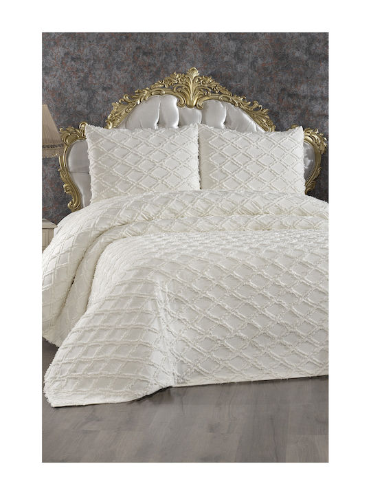 Σετ Κουβέρτας 3 Τεμαχίων Κρέμ 235x250cm